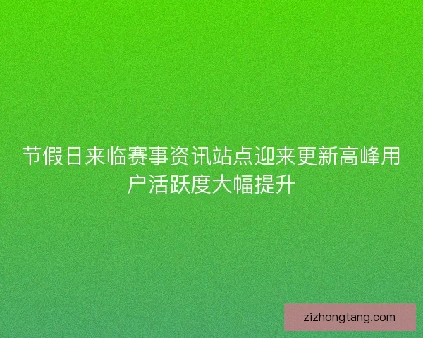 节假日来临赛事资讯站点迎来更新高峰用户活跃度大幅提升