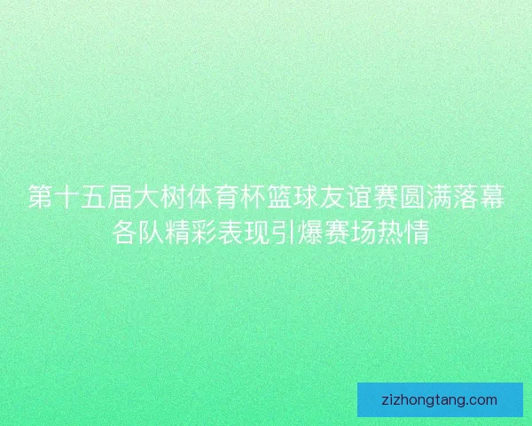 第十五届大树体育杯篮球友谊赛圆满落幕 各队精彩表现引爆赛场热情