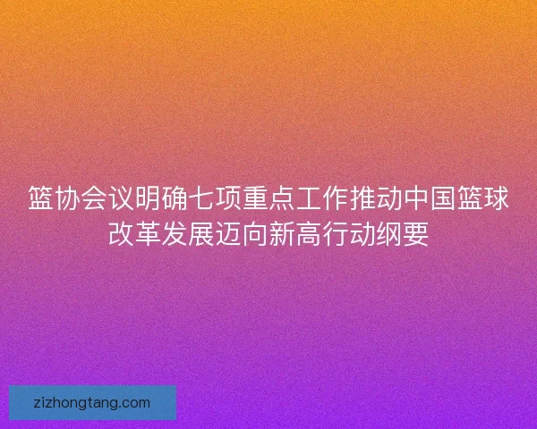 篮协会议明确七项重点工作推动中国篮球改革发展迈向新高行动纲要